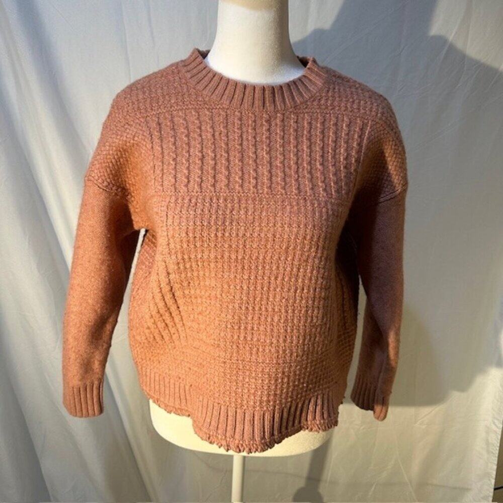 Madewell Burnt Orange Wool Sweater – Women’s Size M – Cozy Fall Knit